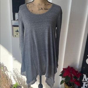 Free People Charcoal Gray Tunic Top